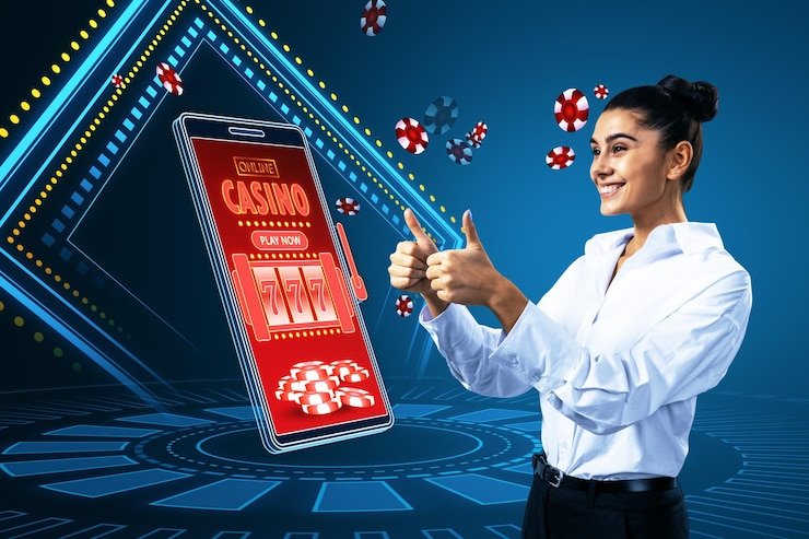 Pengguna ponsel menonton kasino live
